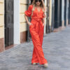 Egyenes szárú szatén nadrág - Image 3